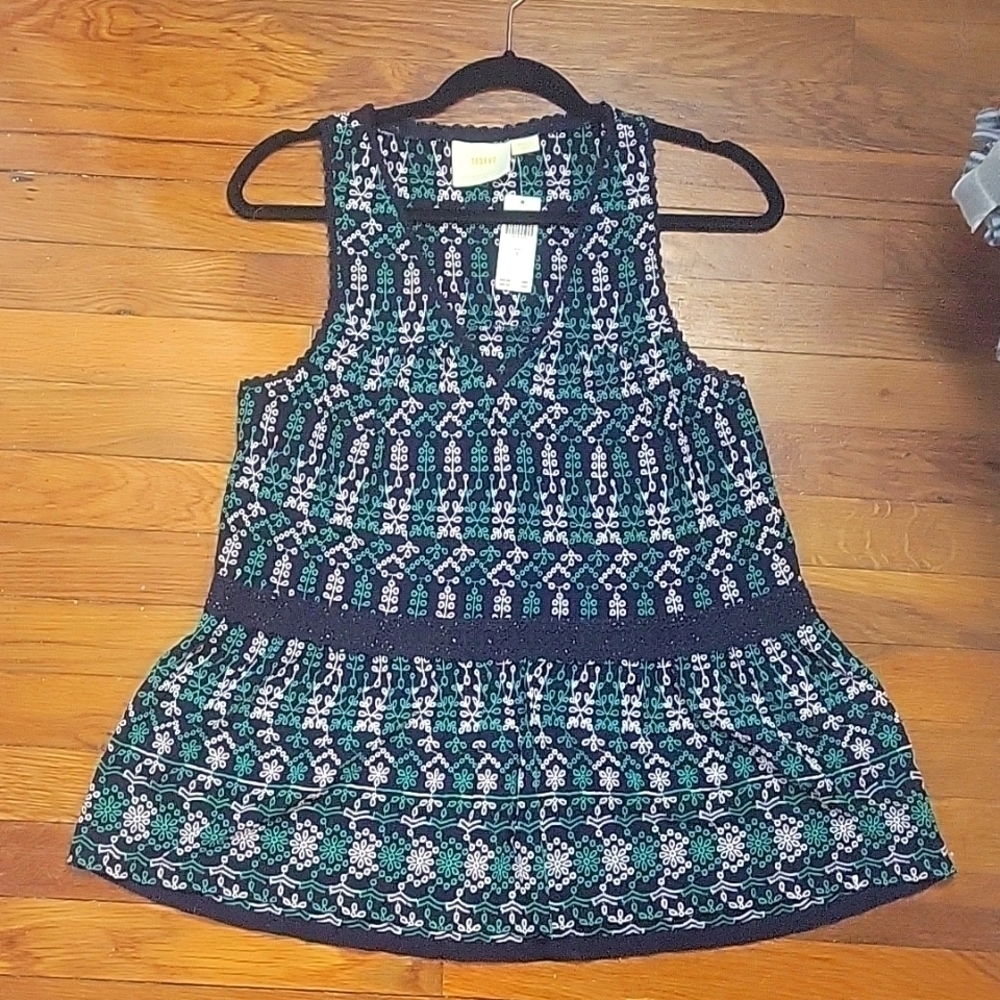 Maeve By Anthropologie-NWT- Cammie Embroidered Peplum Top-Size Small - Picture 13 of 17